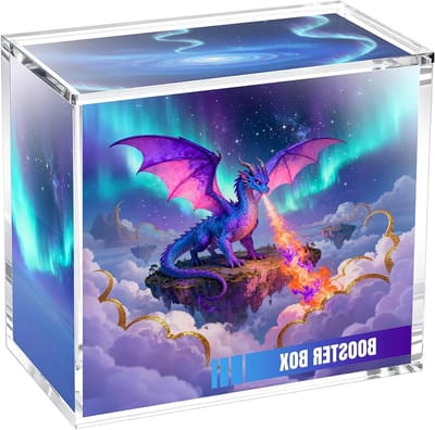 Acryl displaycase beschermer voor booster box, 5 mm dikke transparante magnetische hoes met UV-bescherming voor Pokémon kaarten en verzamelobjecten