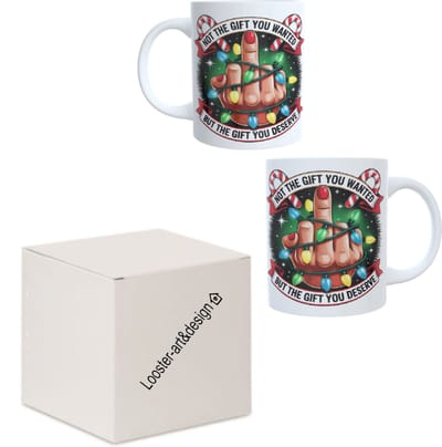 Bedrukte koffie beker - thee mok - grappige spreuk Not the gift you wanted - kerst afbeelding