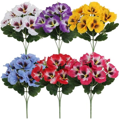 Dailygoods- Kunstmatige Bloemen - UV-bestendige Viooltjes - Buiten/Binnen Decoratie - Realistische Verschijning - Duurzaam - Felle Kleuren - Nep Bloemen