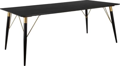 Amagi|Eettafel 160x90 cm 6 plaatsen in Zwart MDF Poten BlackGold