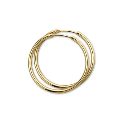 YO&NO - Oorbellen - Goud - Oorringen - Ronde Buis - 1.8mm - 30mm - Sieraden vrouw - Heren - 14k - 585 Goud