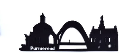 Purmerend Skyline Silhouet – Koepelkerk Decoratie 3D Print Zwart – Typisch Noord-Hollands Souvenir Cadeau