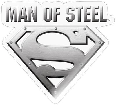 Superman Man of Steel Logo Sticker maat S (10 x 10 cm)