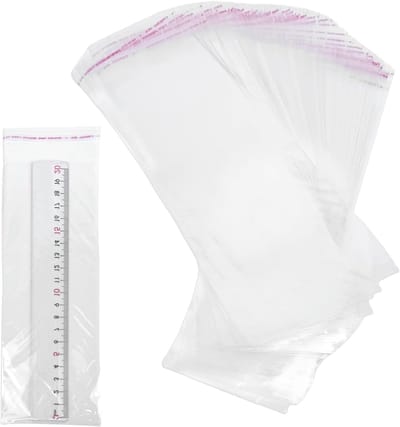 Transparante Zelfklevende Cellofaanzakken 100 stuks 8x24cm - Ideaal voor Snoep, Sleutelhangers en Sieraden met 50µm Hechting