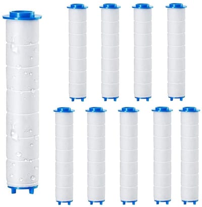 Dailygoods- Antikalk Douchefilter 10 Stuks - Universeel Vervangbaar Filter - 9,5 x 2 cm - Negatieve Ionen - Voor Afneembare Douchekop - Waterfilter