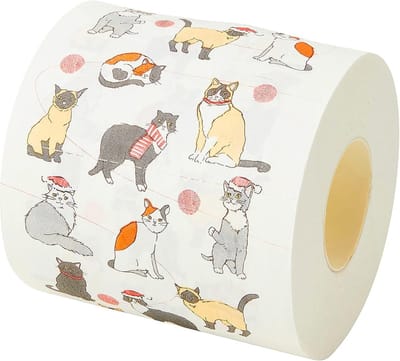 Grappige Kerst Toiletrolhoes met Kattenprint voor Badkamerdecoratie