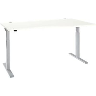Buro ERGO-T 2.0 - elektrisch in hoogte verstelbaar - vrije vorm aanbouw rechts - B 1800 x H 715-1205 mm - T-voet blank alu - wit - ons merk Schäfer Shop Select