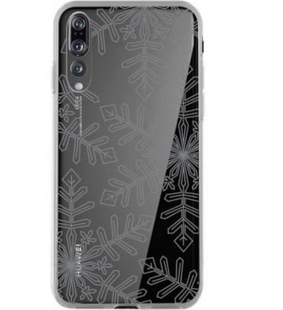 Bigben Connected, Hoesje geschikt voor Huawei P20 Pro - Hardcase Sneeuwvlokken Patroon, Transparant