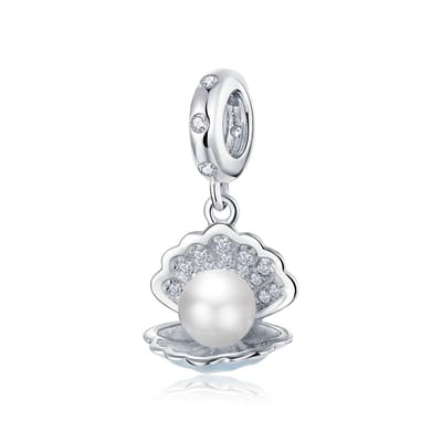 Schelp parel dangle | bedels voor armband | Eerlijkheid en integriteit bedel | bedels beads cadeau | Zilverana | geschikt voor alle bekende merken | 925 zilver | moederdag