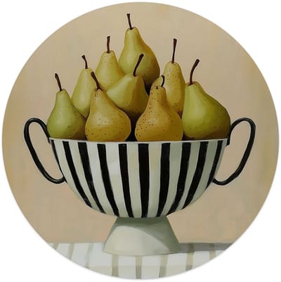 Glasschilderij Schaal met peren - Ø 50 - Glas - REINDERS