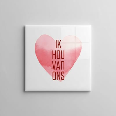 Romantische Liefde Tekst Keramische Tegel – “Ik Hou Van Ons” Hart Design – Decoratieve Wandtegel 15×15 cm