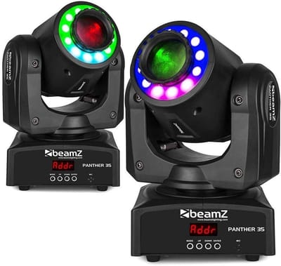 BeamZ Panther 35 set van 2 moving heads - Met LED ring en 35W LED