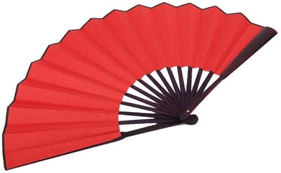 Allecto - Grote opvouwbare ventilator - Handventilator - Perfect voor evenementen - Rood - Decoratie - Ideaal voor bruiloften en dansperformances