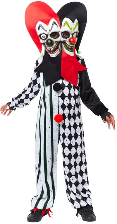 Halloween Enge Tweehoofdige hofnar kostuum 4-6 jaar