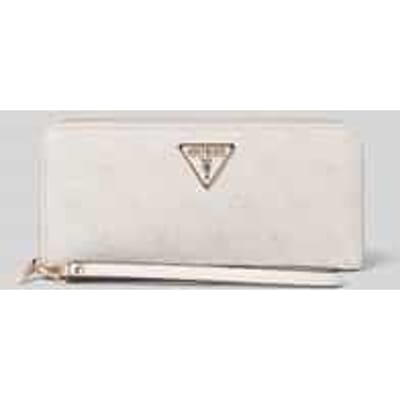 GUESS portemonnee Laurel II SLG Large Zip Around Wallet Bone Logo crème