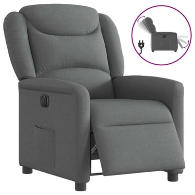 vidaXL - Fauteuil - elektrisch - verstelbaar - stof - donkergrijs