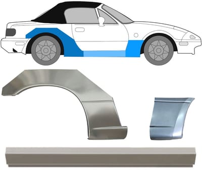 Reparatie dorpel + voorste spatbord + achterste spatbord voor Mazda MX-5 89-98