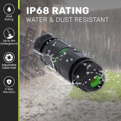 HOFTRONIC Set van 5 Kabelverbinders - IP68 Waterdicht - Gereedschapsloze installatie - Koppelstuk - Geschikt voor 4-12 mm kabeldikte