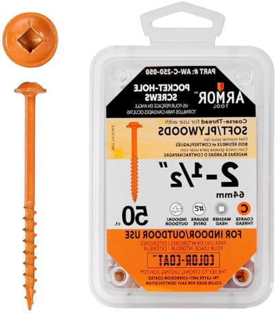 Gereedschapsschroeven - Zakgat schroeven - Houtverbindingen maken - Corrosiebestendige laag - 50 stuks 2.5" - Oranje