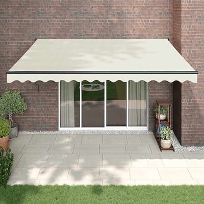 vidaXL - Uitschuifbare - luifel - Crème - met - Antraciet - Frame - 4 - × - 3 - m