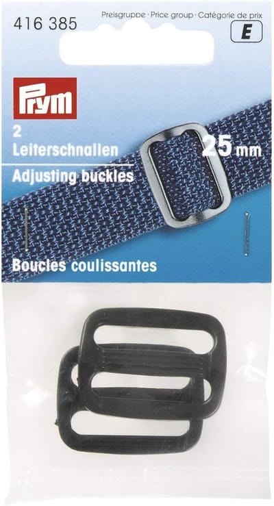 Laddergesp 25 mm zwart - Set van 2