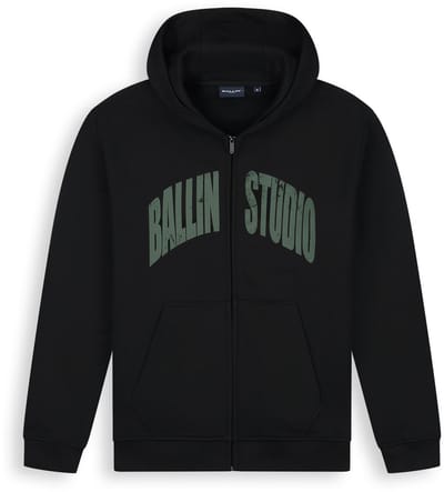 Ballin Amsterdam - Heren Loose fit Sweaters Zip-up LS - Black - Maat S