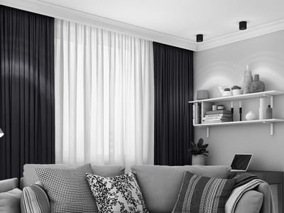 Maroyathome LEMONI - Gordijn - Verduisterend - met Plooiband - kant en klaar - 150 x 260 cm - 150 cm breedte en 260 cm lengte - Antraciet - 1 Stuk