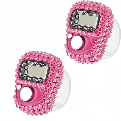 Elektronische Vingertellers - Digitale Clickers - Activiteiten Tellen - LCD Display - 2 Stuks - Roze