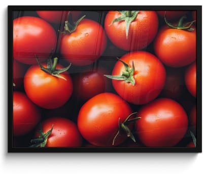 Poster in lijst - Fotolijst 70x50 cm - Posters - Groente - Rood - Tomaten - Posterlijst zwart - Decoratie - Wanddecoratie woonkamer - Muurdecoratie slaapkamer