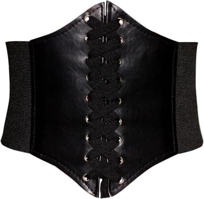 Dames Riem - Brede Korset Taille Riem - Elastische Dames Riem - Stretch Riem - Damesriem - Zwart - LOUZIR