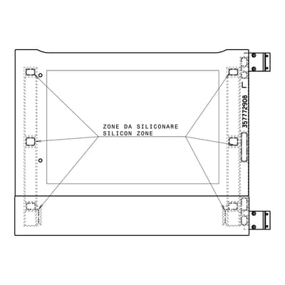 AEG voorste glas, roestvrij, 592x470mm 3578819017