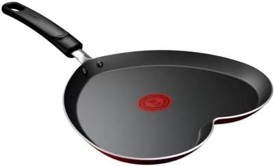 Pannenkoekenpan Hartvorm - Koekenpan Omelet - Lekkere Pannenkoeken Bakken - Met Temperatuurindicator - 25 cm - Rood