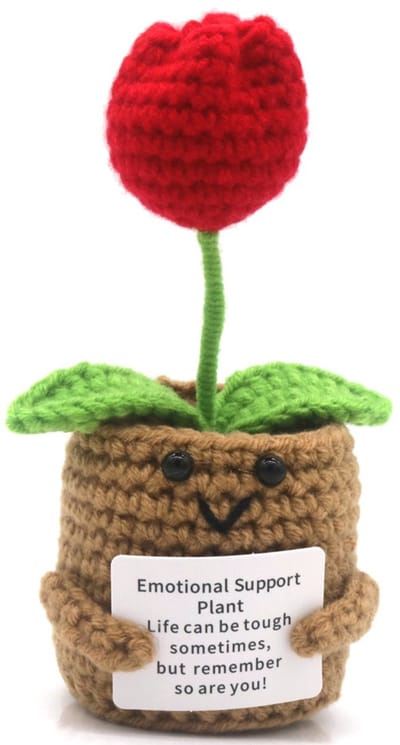 Positive Flower - Emotional Support Plant - Gehaakt poppetje - 13cm
