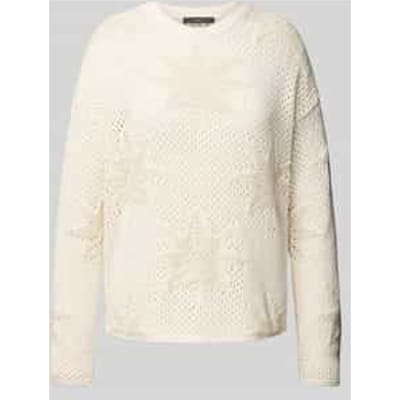 Gebreide pullover met geribde ronde hals