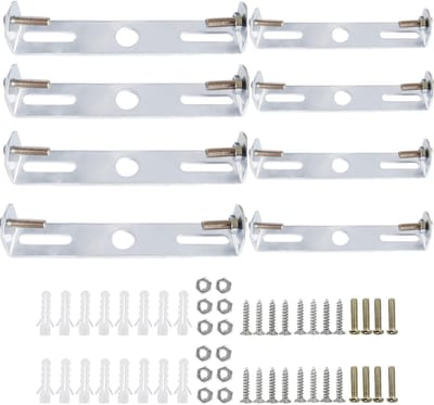 8-delige montagebeugel, Plafondplaat - Beugel voor Lamp - Metaal - Montage beugel - Lamp-montagebeugels - Plafondlamp-montagebeugel - voor plafondlamp, dwarsbalk set, wandlamp, montageplaat - met schroeven - Cyslmuk®