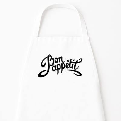 Keukenschort "Bon Appetit" | Klassiek Cadeau voor Kookliefhebbers | Kerst & Sinterklaas | Wit