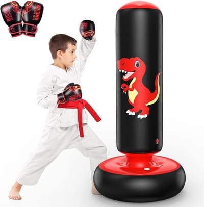 Thijox - Opblaasbare Bokszak voor Kinderen, Vrijstaande Bokszak 122 cm, Perfect voor Karate, Taekwondo, MMA, Cadeau voor Jongens en Meisjes, Sport en