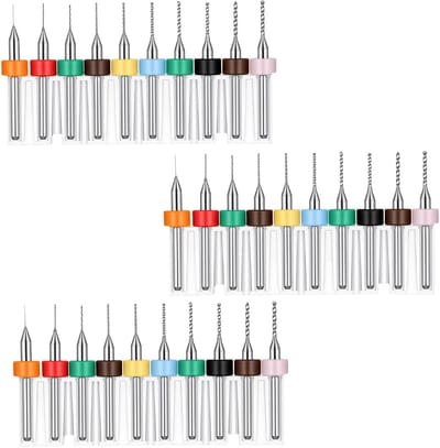 Dailygoods- Microboorset 30 stuks - Wolfraamstaal - Micro-spiraalboren - Precisiewerk - Antivibratieontwerp - Slijtvast en duurzaam - Boorset
