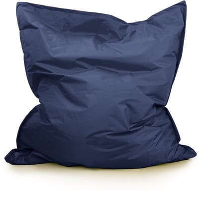 Drop & Sit - groot formaat zitzak/zitkussen - robuust nylon - donker blauw - 130 X 150 cm - voor binnen en buiten