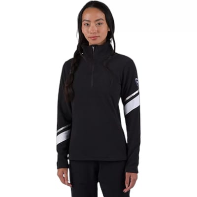 Rossignol Strawpile Fleece Met Halve Rits Zwart L Vrouw
