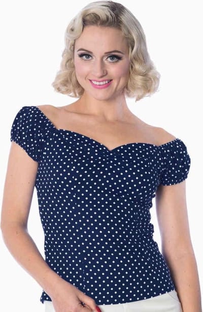 Dancing Days - I CARRIED A WATERMELON Off shoulder top - S - Blauw