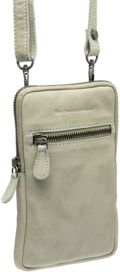 The Chesterfield Brand Leren Telefoontasje Gordeltas Salta Phonebag Ocean Blue Kaki
