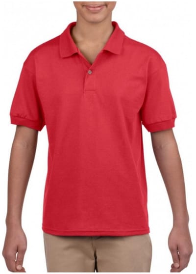 Gildan poloshirt - voor kinderen - rood - jongens en meisjes - katoen/polyester - 190 grams 134/140