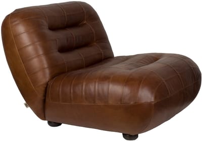 Dutchbone Wyatt Fauteuil Leer Chocolade Bruin