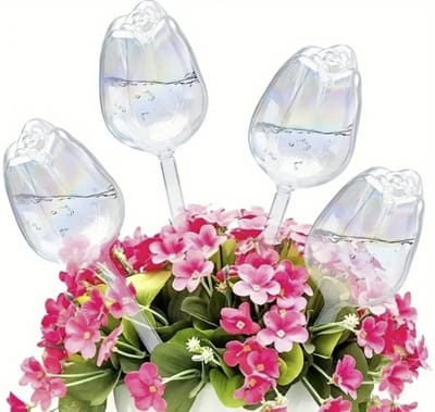 Planten Waterdruppelaar - Automatische Bewatering - 4 Stuks - Planten Watergevers - Zelf Watergevende Tulpen - Kamerplanten & Tuin - Transparant - Tulpen Waterdruppelaar