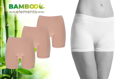 Bamboo - Naadloos Ondergoed Dames - Bamboe - 3 Stuks - Shorts - Nude - Boxershorts Dames - Corrigerend Dames Ondergoed - Lingerie - Onderbroeken Dames - Dames Slips - Dames Ondergoed - Lange Onderbroek Dames - Ondergoed Dames