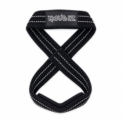 Naudiz Ouroboros Figure 8 Straps 32 inch – Double Ply Lifting Straps voor Deadlift, Strongman & Zware Pulls – Heavy Duty Katoen – Zwart