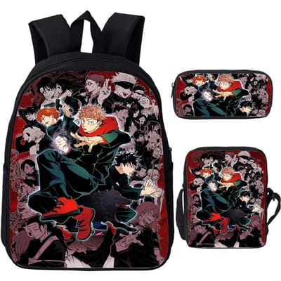 Anime Jujutsu Kaisen Rugzak Gojo Satoru Cartoon Tassen Student Schooltas Jongens Meisjes Rugzak Grote Capaciteit Boekentas 3-delige Set