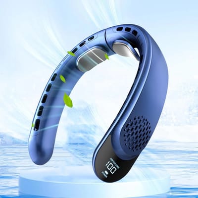 Superblizz® Nek Ventilator - Neck Fan - Draagbaar - Nekventilator - Nek Ventilator Met Koeling - Gezichtsventilator - Halsventilator - Nek Fan - Mini Ventilator