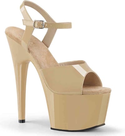 Pleaser Sandaal met enkelband -44 Shoes- ADORE-709 Creme